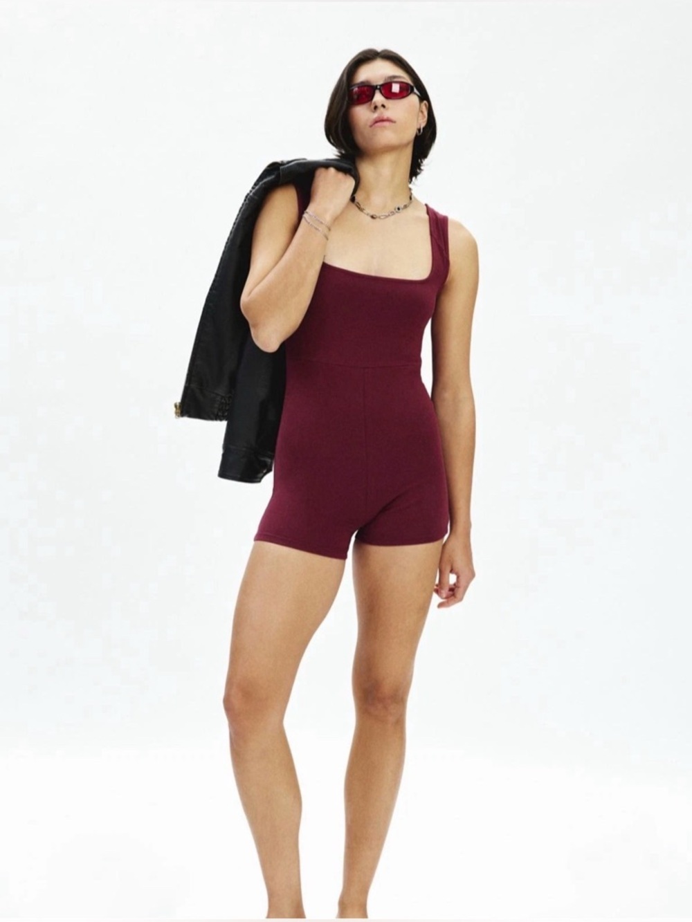 New Out From Under Bec Singlet Romper Sz M Dark Red Urban Outfitters Jumpsuit - Picture 1 of 5